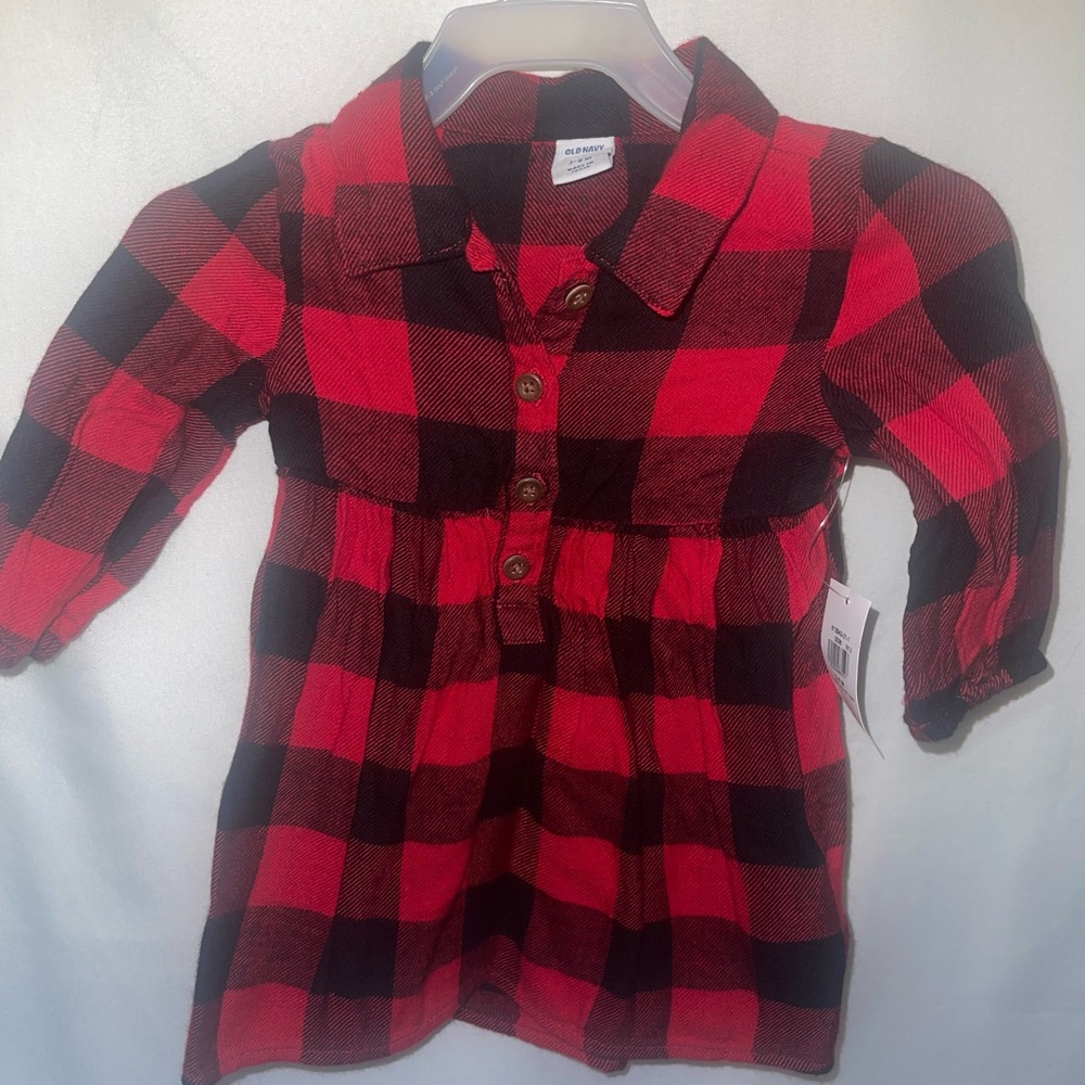 Red and Black Baby girl dress with long Leeves size 3-6 month